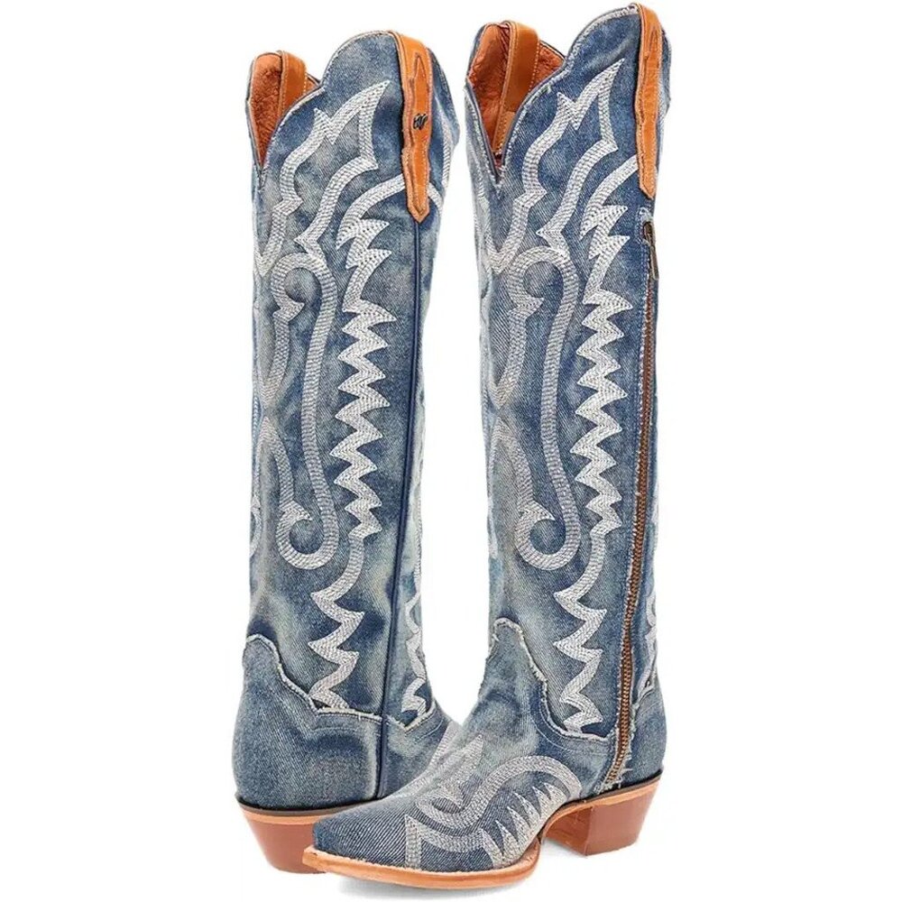 Dan Post Denim Darlin' Cowboy Cowgirl Boots NWT Size 7